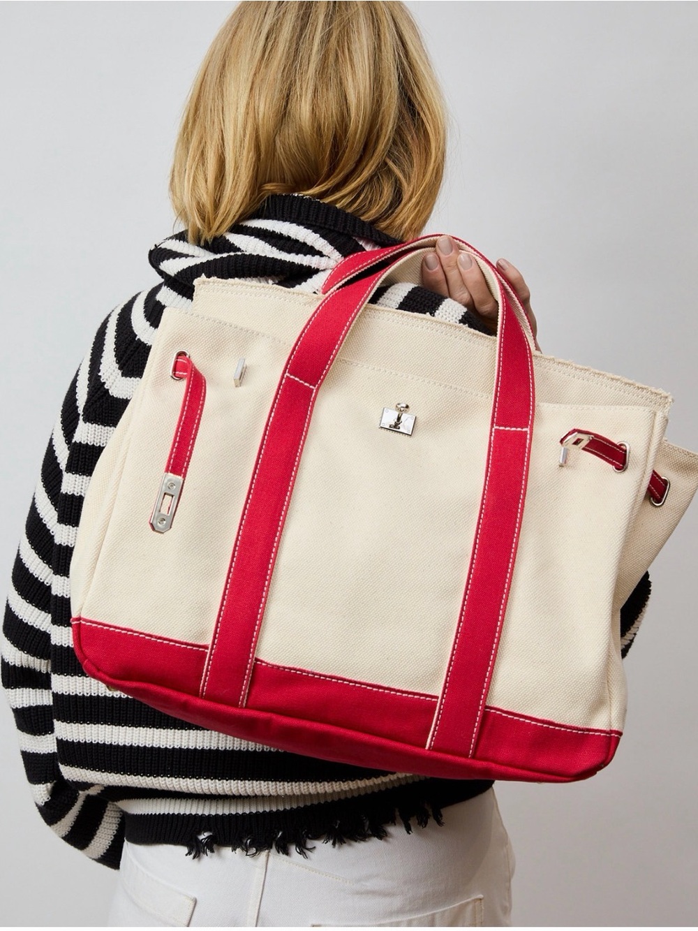 Large Red Boatkin Canvas Tote Boat Bag